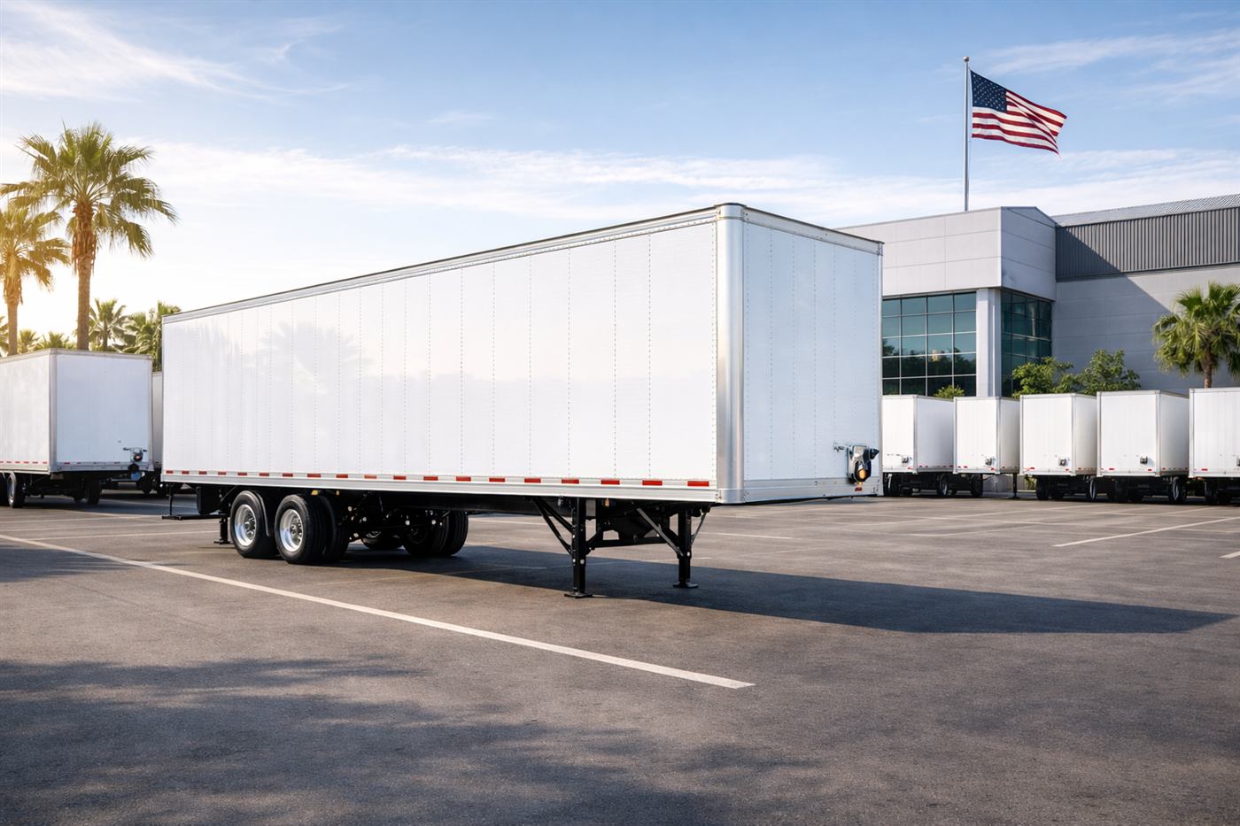Used dry van trailer at City Limit Auto's Perris, CA lot